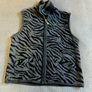 Women's Black/grey Boiled Wool Vest size Large